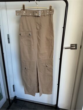 Lovers + Friends Khaki Cargo Pants with Studded Belt
